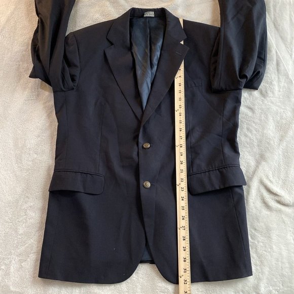 VTG JOS A BANK 100% WOOL Metal Buttons Suit Jacket Blazer Mens 42R Navy Preppy - Picture 8 of 11